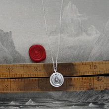 Load image into Gallery viewer, Tiny Silver Dog Wax Seal Necklace - Faithful Loyal Friend