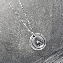 Load image into Gallery viewer, Tiny Silver Dog Wax Seal Necklace - Faithful Loyal Friend