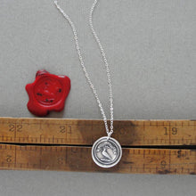 Load image into Gallery viewer, Aim High - Silver Wax Seal Necklace Excel In Life Antique Dove Wax Seal Jewelry
