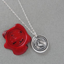 Load image into Gallery viewer, Aim High - Silver Wax Seal Necklace Excel In Life Antique Dove Wax Seal Jewelry
