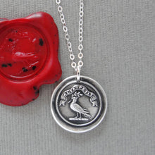 Load image into Gallery viewer, Aim High - Silver Wax Seal Necklace Excel In Life Antique Dove Wax Seal Jewelry