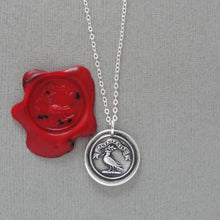 Load image into Gallery viewer, Aim High - Silver Wax Seal Necklace Excel In Life Antique Dove Wax Seal Jewelry