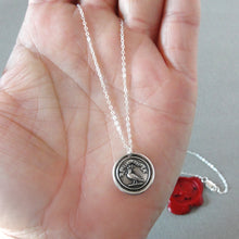 Load image into Gallery viewer, Aim High - Silver Wax Seal Necklace Excel In Life Antique Dove Wax Seal Jewelry