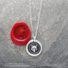 Load image into Gallery viewer, Silver Fox Mask Wax Seal Necklace - Wisdom Wit
