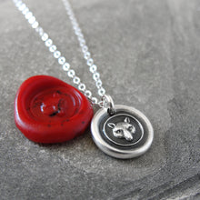 Load image into Gallery viewer, Silver Fox Mask Wax Seal Necklace - Wisdom Wit