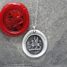 Load image into Gallery viewer, Mark Of Distinction - Griffin Passant Wax Seal Necklace - Strength Courage Boldness - RQP Studio
