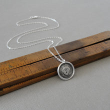 Load image into Gallery viewer, Heart Wax Seal Necklace In Silver - You Have The Key - Antique Wax Seal Charm Jewelry