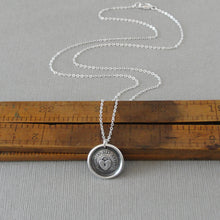 Load image into Gallery viewer, Heart Wax Seal Necklace In Silver - You Have The Key - Antique Wax Seal Charm Jewelry