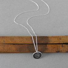 Load image into Gallery viewer, Horse Wax Seal Necklace In Silver - High Spirited Antique Equestrian Wax Seal Charm Jewelry