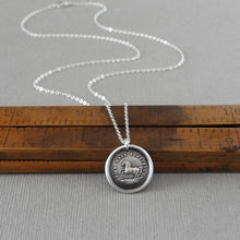 Load image into Gallery viewer, Horse Wax Seal Necklace In Silver - High Spirited Antique Equestrian Wax Seal Charm Jewelry