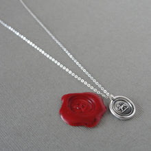 Load image into Gallery viewer, She Lion - Silver Wax Seal Necklace With Lioness Courage Strength