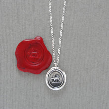 Load image into Gallery viewer, She Lion - Silver Wax Seal Necklace With Lioness Courage Strength