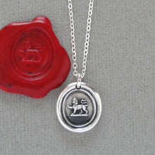 Load image into Gallery viewer, She Lion - Silver Wax Seal Necklace With Lioness Courage Strength