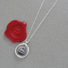 Load image into Gallery viewer, She Lion - Silver Wax Seal Necklace With Lioness Courage Strength