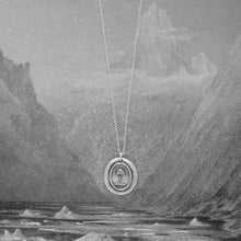 Load image into Gallery viewer, Silver Wax Seal Necklace with Palm Tree - When Struck I Rise - RQP Studio