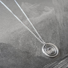 Load image into Gallery viewer, Silver Wax Seal Necklace with Palm Tree - When Struck I Rise - RQP Studio
