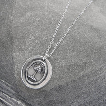 Load image into Gallery viewer, Silver Wax Seal Necklace with Palm Tree - When Struck I Rise - RQP Studio