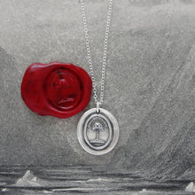 Load image into Gallery viewer, Silver Wax Seal Necklace with Palm Tree - When Struck I Rise - RQP Studio