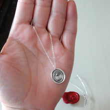 Load image into Gallery viewer, Silver Wax Seal Necklace with Palm Tree - When Struck I Rise - RQP Studio
