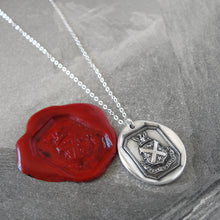 Load image into Gallery viewer, Phoenix Wax Seal Necklace in silver - New Life Better Stronger Than Before - RQP Studio