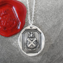 Load image into Gallery viewer, Phoenix Wax Seal Necklace in silver - New Life Better Stronger Than Before - RQP Studio