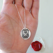 Load image into Gallery viewer, Phoenix Wax Seal Necklace in silver - New Life Better Stronger Than Before - RQP Studio