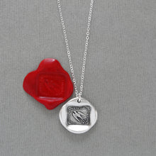 Load image into Gallery viewer, Always Wandering Never Unfaithful - Silver Swallow Wax Seal Necklace - Antique Bird Jewelry