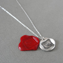 Load image into Gallery viewer, Always Wandering Never Unfaithful - Silver Swallow Wax Seal Necklace - Antique Bird Jewelry
