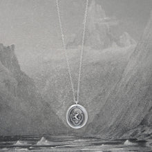 Load image into Gallery viewer, Silver Wolf Wax Seal Necklace - Always Hoping Always Working