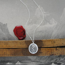 Load image into Gallery viewer, Silver Wolf Wax Seal Necklace - Always Hoping Always Working