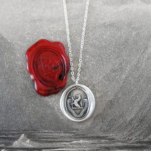 Load image into Gallery viewer, Silver Wolf Wax Seal Necklace - Always Hoping Always Working