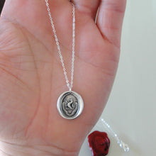 Load image into Gallery viewer, Silver Wolf Wax Seal Necklace - Always Hoping Always Working
