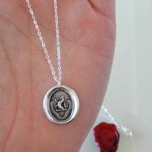 Load image into Gallery viewer, Silver Wolf Wax Seal Necklace - Always Hoping Always Working