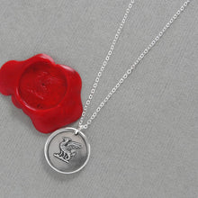Load image into Gallery viewer, Wyvern Silver Wax Seal Necklace - Antique Mythical Dragon Protection Symbol