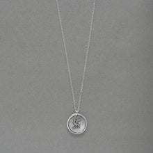 Load image into Gallery viewer, Wyvern Silver Wax Seal Necklace - Antique Mythical Dragon Protection Symbol