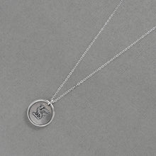 Load image into Gallery viewer, Wyvern Silver Wax Seal Necklace - Antique Mythical Dragon Protection Symbol