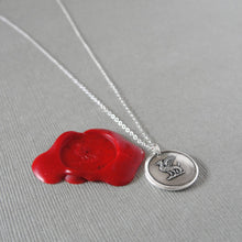 Load image into Gallery viewer, Wyvern Silver Wax Seal Necklace - Antique Mythical Dragon Protection Symbol