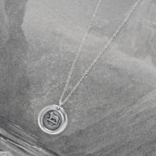 Load image into Gallery viewer, Bear Wax Seal Necklace In Silver - Torch Of The Mind Lights Path To Glory