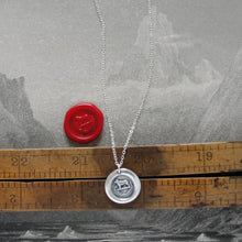 Load image into Gallery viewer, Bear Wax Seal Necklace In Silver - Torch Of The Mind Lights Path To Glory