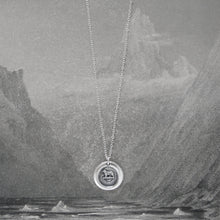Load image into Gallery viewer, Bear Wax Seal Necklace In Silver - Torch Of The Mind Lights Path To Glory