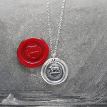 Load image into Gallery viewer, Bear Wax Seal Necklace In Silver - Torch Of The Mind Lights Path To Glory