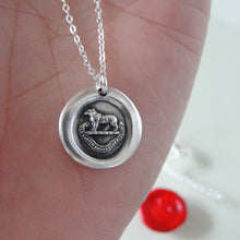 Load image into Gallery viewer, Bear Wax Seal Necklace In Silver - Torch Of The Mind Lights Path To Glory