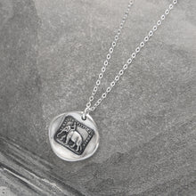 Load image into Gallery viewer, Reason Is My Strength - Silver Elephant Wax Seal Necklace - RQP Studio