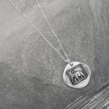 Load image into Gallery viewer, Reason Is My Strength - Silver Elephant Wax Seal Necklace - RQP Studio