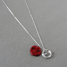 Load image into Gallery viewer, Fox Wax Seal Necklace - Clever Quick Witted Wise Tiny Fox Silver Wax Seal Jewelry