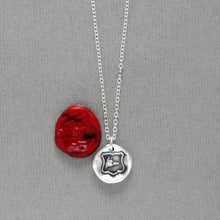 Load image into Gallery viewer, Fox Wax Seal Necklace - Clever Quick Witted Wise Tiny Fox Silver Wax Seal Jewelry
