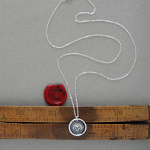 Load image into Gallery viewer, Skull Wax Seal Necklace Memento Mori - Antique Silver Wax Seal Jewelry Motto Think Of It