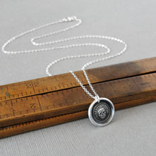 Load image into Gallery viewer, Skull Wax Seal Necklace Memento Mori - Antique Silver Wax Seal Jewelry Motto Think Of It