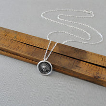 Load image into Gallery viewer, Skull Wax Seal Necklace Memento Mori - Antique Silver Wax Seal Jewelry Motto Think Of It