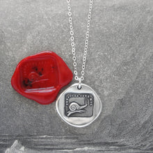 Load image into Gallery viewer, Silver Snail Wax Seal Necklace antique wax seal jewelry Always At Home